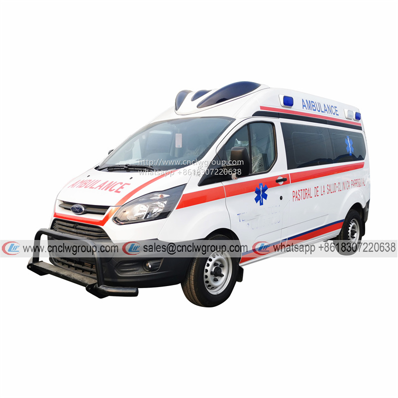 Exporting Ford Transit Diesel Mid-wheelbase Mid-roof hospital ambulance patient transport ambulance van car for sale