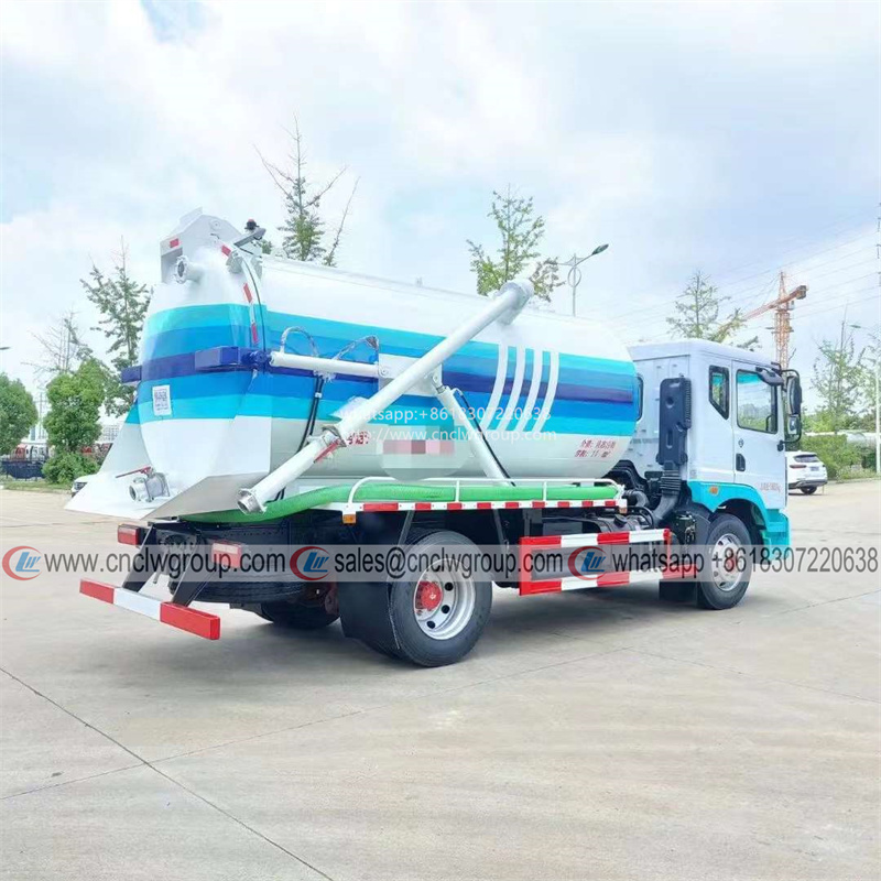Dongfeng D9 Euro5 4x2 11000 liter Vacuum Septic Cleaner Sewage Suction Tanker Truck for sale
