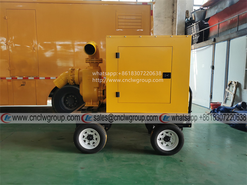 CLW 500m3/h trailer type Mobile flood control and drainage pump station drain pump tow semi trailer for sale