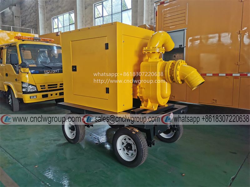 CLW 500m3/h trailer type Mobile flood control and drainage pump station drain pump tow semi trailer for sale
