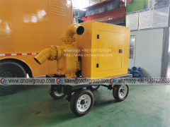 CLW 500m3/h trailer type Mobile flood control and drainage pump station drain pump tow semi trailer for sale