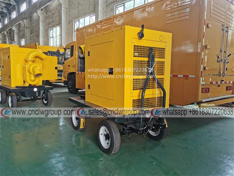 CLW 500m3/h trailer type Mobile flood control and drainage pump station drain pump tow semi trailer for sale