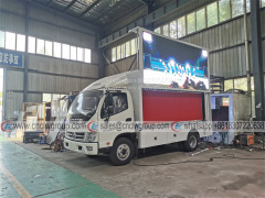 Foton Aumark T33 Outdoor P6 Full Color LED advertising truck Three Sides P6 P5 P4 led colorful screen lifting promotion truck for sale