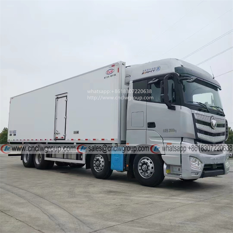 Foton AUMAN EST (ZF AMT) 8x4 Heavy Duty 9.6m frozen goods transport freezer van chilling refrigerated truck for sale