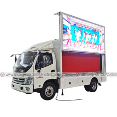 Foton Aumark T33 Outdoor P6 Full Color LED advertising truck Three Sides P6 P5 P4 led colorful screen lifting promotion truck for sale