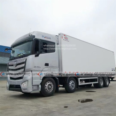 Foton AUMAN EST (ZF AMT) 8x4 Heavy Duty 9.6m frozen goods transport freezer van chilling refrigerated truck for sale