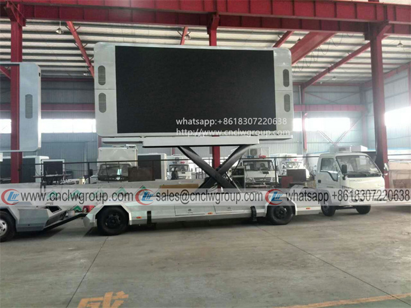 Chengli CLW towed trailer type P8 P6 P5 full color HD LED advertising screen hydraulic lifting screen for sale