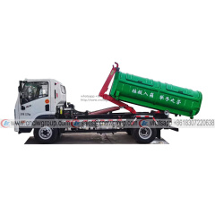 Dayun 4x2 5 ton hooklift waste bin carrier garbage box skiper hook lift garbage truck for sale