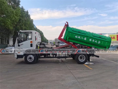 Dayun 4x2 5 ton hooklift waste bin carrier garbage box skiper hook lift garbage truck for sale