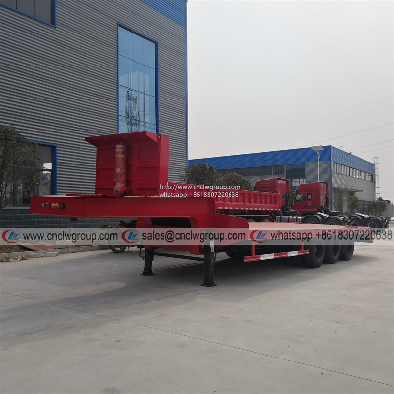 CLW9403TPB 3 axle 30t 40t 50t excavator carrier low bed flat platform semi trailer for sale