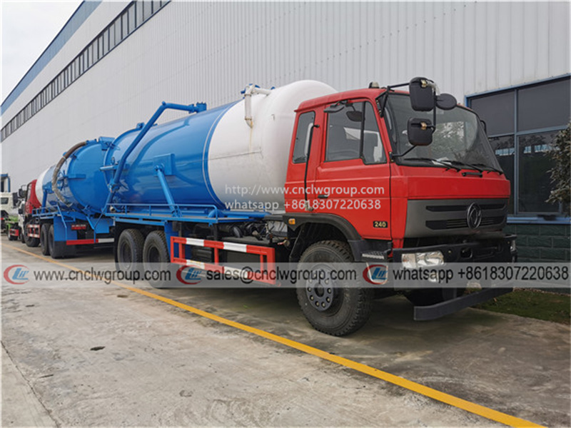 Dongfeng 6x4 16~20cbm vacuum septic tank sewage suction truck