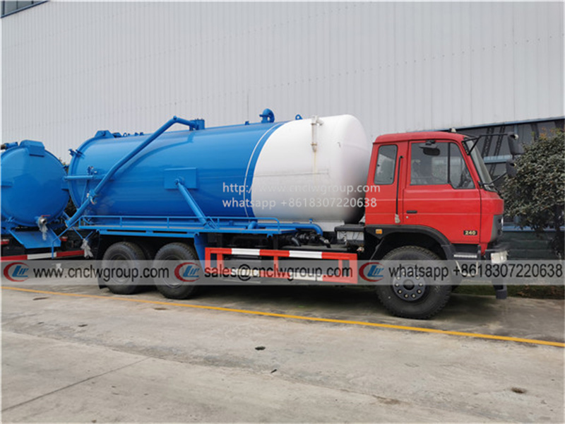 Dongfeng 6x4 16~20cbm vacuum septic tank sewage suction truck