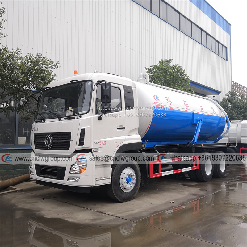 Dongfeng KL 6x4 16-20cbm 10 wheeler vacuum sewage suction sewer cleaner truck