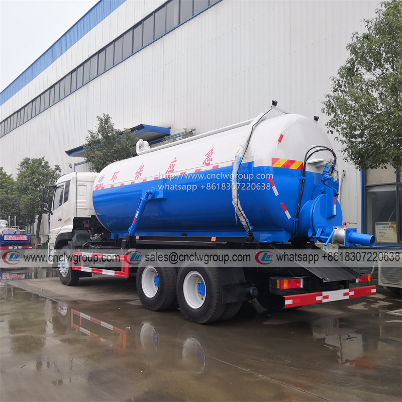 Dongfeng KL 6x4 16-20cbm 10 wheeler vacuum sewage suction sewer cleaner truck