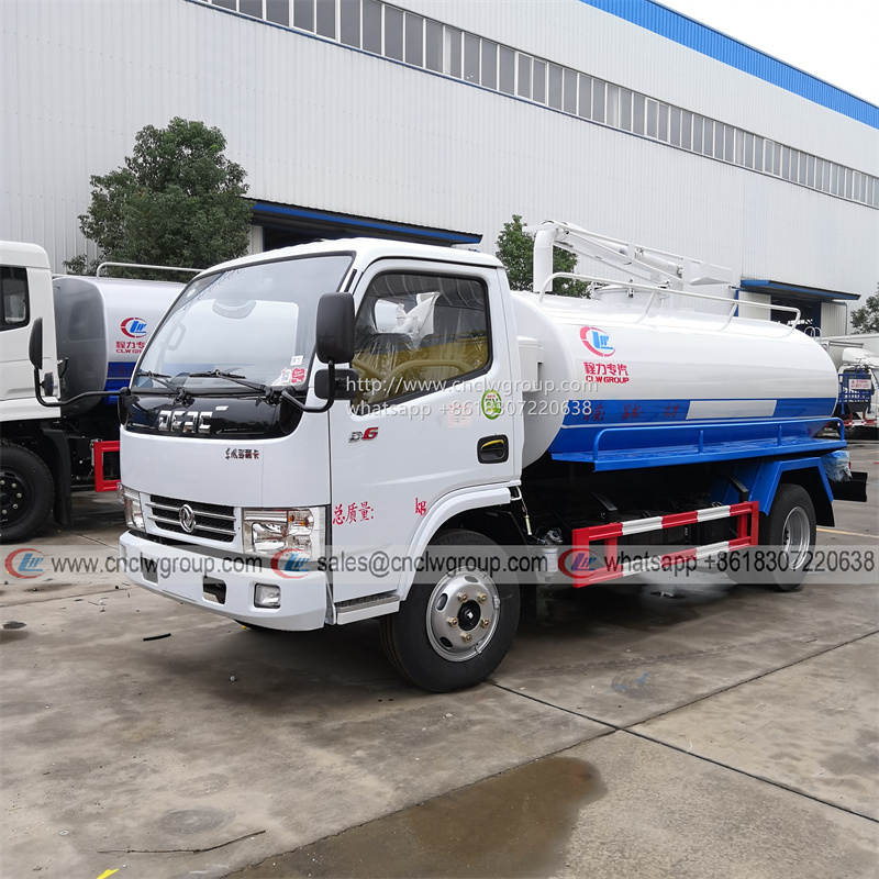 Dongfeng 3~5cbm vacuum septic tank feces sucking sewage truck