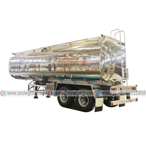 SASO verified 2 axle 40000 liter mirror surface aluminum alloy fuel tanker oil tank semi trailer for exported to Saudi Arabia