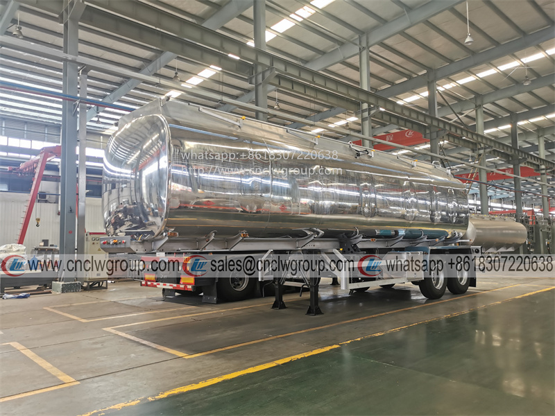 SASO verified 2 axle 40000 liter mirror surface aluminum alloy fuel tanker oil tank semi trailer for exported to Saudi Arabia