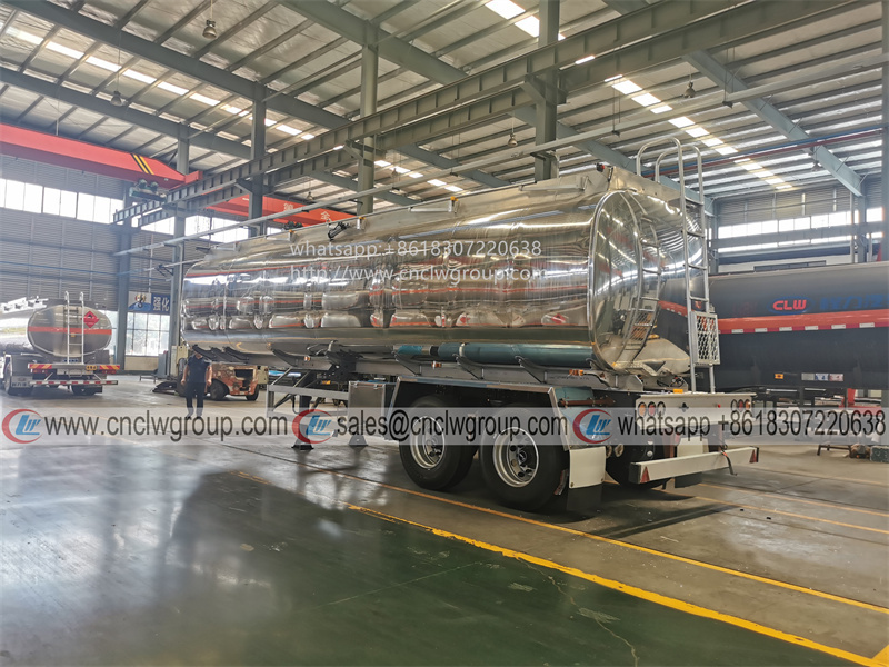 SASO verified 2 axle 40000 liter mirror surface aluminum alloy fuel tanker oil tank semi trailer for exported to Saudi Arabia