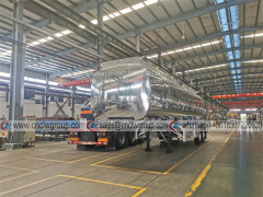 SASO verified 2 axle 40000 liter mirror surface aluminum alloy fuel tanker oil tank semi trailer for exported to Saudi Arabia