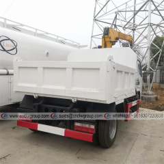 DFAC light duty dumper boom mini truck with 2 ton crane tipper mounted hydraulic crane