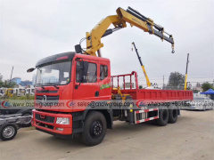 Dongfeng 6x4 10 wheeler 10 ton folding arm boom truck mounted articulated crane