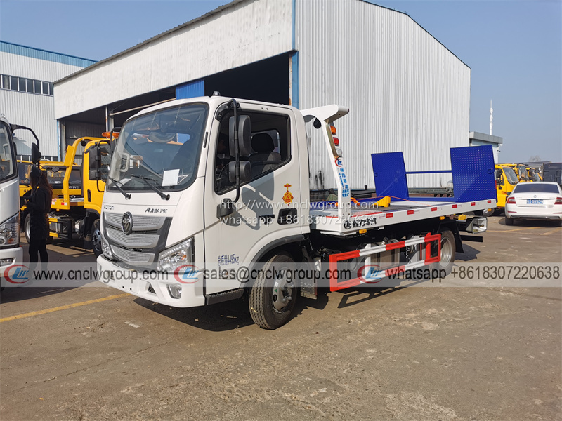 Foton Aumark 3 ton 4 ton fault car rescue wrecker flat bed tray roll back tow truck