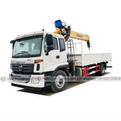Foton Auman 4x2 8 ton boom truck with straight arm hydraulic lifting crane