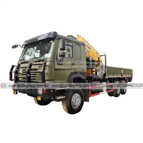 Sinotruk HOWO 6x6 AWD Knuckle Boom Truck mounted XCMG 25 Ton Folding Arm Crane
