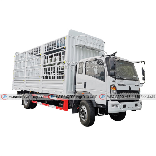 Brand new 4x2 6 wheel Sinotruck Howo Fence Lattice Grille Stake Body Cargo Truck