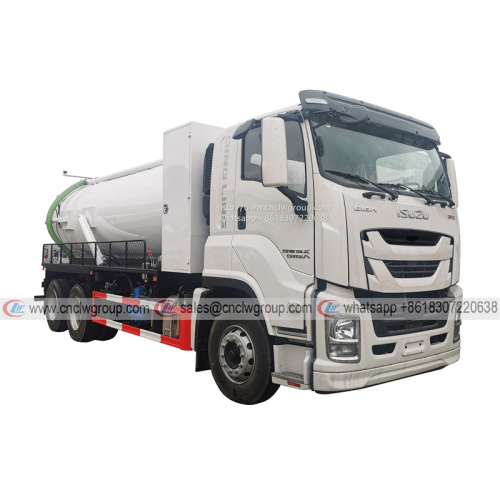ISUZU GIGA VC61 10 wheeler 15000l vacuum sewer cleaner sewage suction tank truck