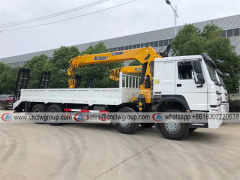 Sinotruk HOWO 8x4 boom truck with XCMG 12 ton crane