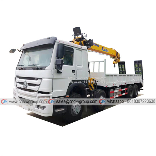 Sinotruk HOWO 8x4 boom truck with XCMG 12 ton crane