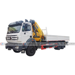 BEIBEN 6x4 RHD truck mounted XCMG 10 ton knuckle crane