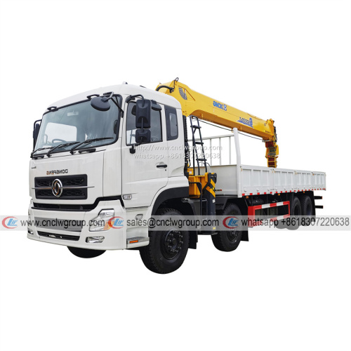 Dongfeng 8x4 12 wheeler boom lift truck mounted XCMG 20 ton crane for sale