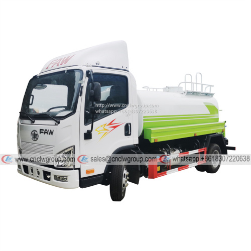 FAW Euro5 1000 gallon small water tanker spraying truck cost for sale