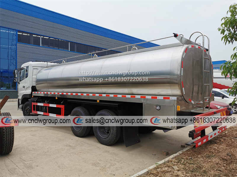 Dongfeng KL 6x4 RHD 20000 liter milk tanker truck carries fresh milk tank wagons for sale
