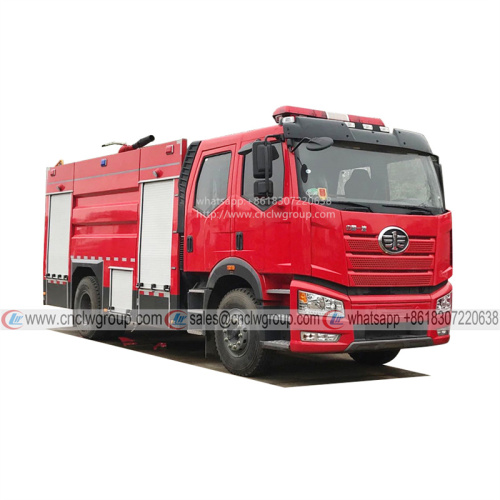 FAW J6 4x2 Double Cab 8000 liter foam water fire engine fire rescue fighting truck