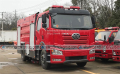 FAW J6 4x2 Double Cab 8000 liter foam water fire engine fire rescue fighting truck