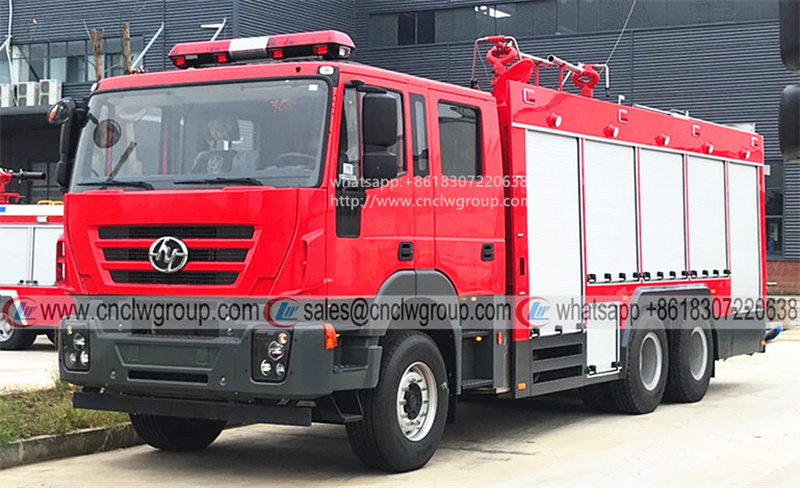 China IVECO Hongyan 10 wheel 6 ton pure dry chemical powder fire engine truck