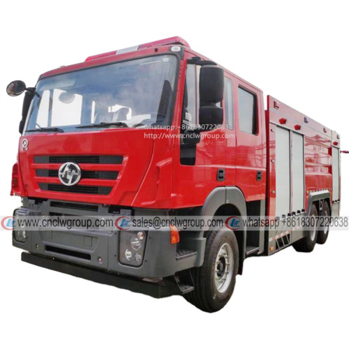 China IVECO Hongyan 10 wheel 6 ton pure dry chemical powder fire engine truck
