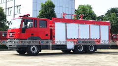 China IVECO Hongyan 10 wheel 6 ton pure dry chemical powder fire engine truck