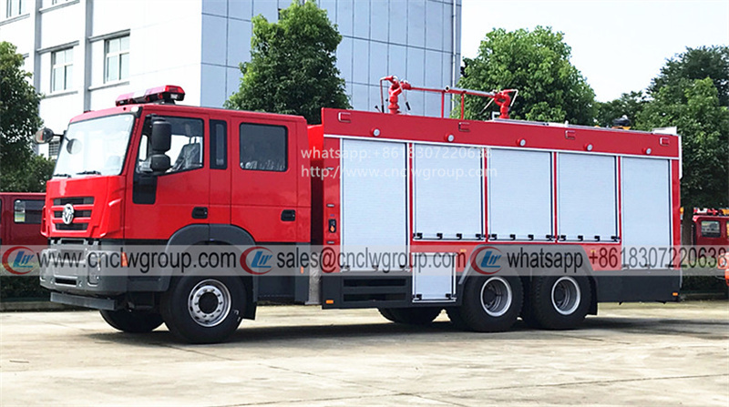 China IVECO Hongyan 10 wheel 6 ton pure dry chemical powder fire engine truck