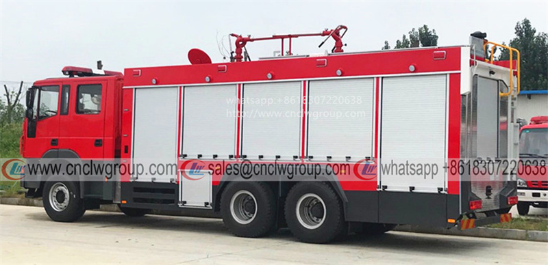 China IVECO Hongyan 10 wheel 6 ton pure dry chemical powder fire engine truck