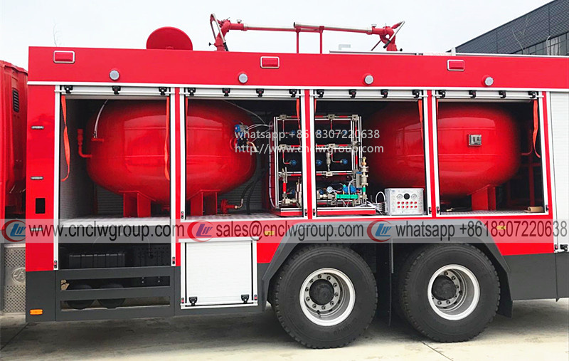 China IVECO Hongyan 10 wheel 6 ton pure dry chemical powder fire engine truck