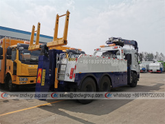 Dongfeng 6x4 heavy duty 20 ton wrecker tow truck with crane 10 ton telescopic arm boom