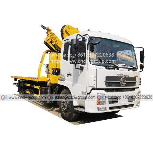 Dongfeng KingRun wrecker towing boom truck with xcmg 10 ton knuckle crane