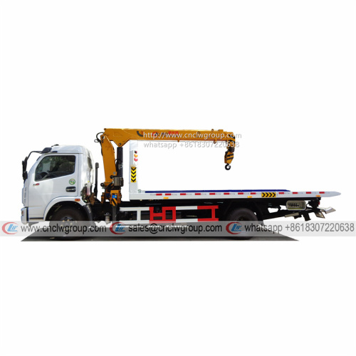 Dongfeng 4 ton crane wrecker tow car rescue recovery truck mounted XCMG 4 ton crane