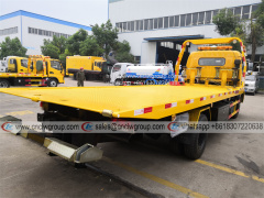 Dongfeng 4 ton one-tow-two flat bed wrecker recovery tow truck for sale