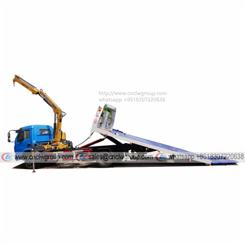 Dongfeng RHD 5 ton wrecker towing truck installed XCMG 3.2 ton knuckle crane