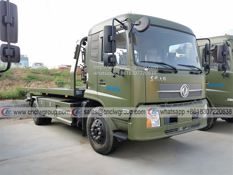 Dongfeng KR 8 ton new wrecker tow truck military green wrecker cost for sale